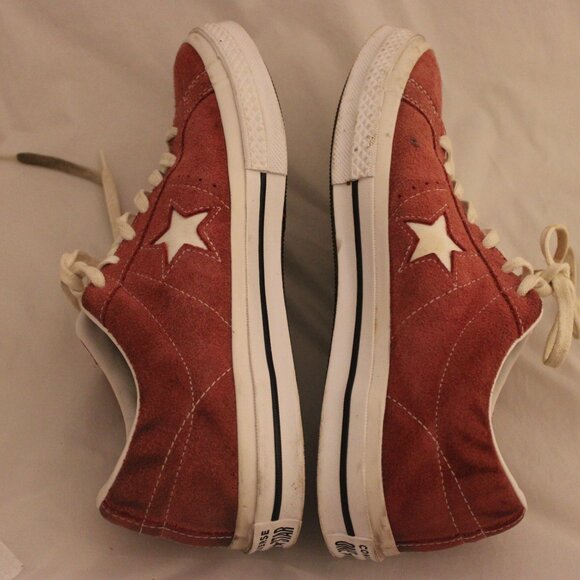 Converse One Star Ox Low Top Red Suede Men’s 10 Women’s 12 - Picture 7 of 9